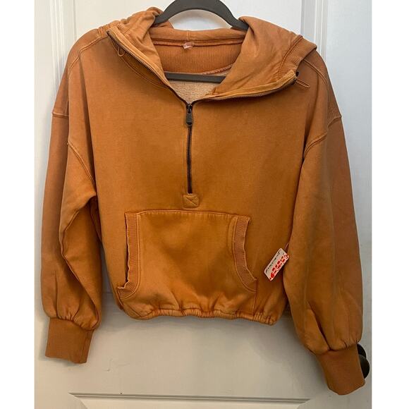 Free People FP Movement Slouchy Shelter Hoodie XS Copper Gorpcore Boxy Boho Chic - Picture 2 of 9